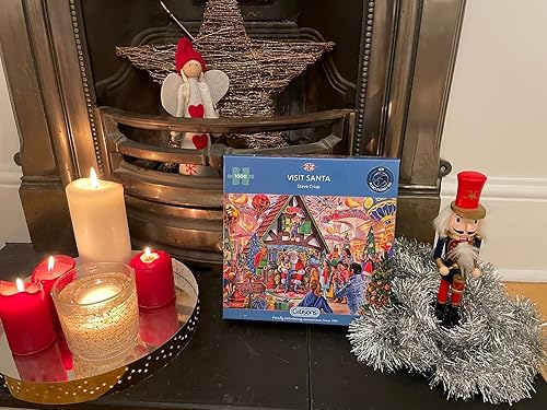 Miniatura 5 de Visit Santa Illustrated by Steve Crisp - Gibsons Puzzle - Rompecabezas de 1000 piezas para adolescentes y adultos - A partir de 14 años