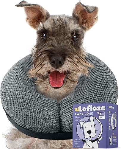 Miniatura 7 de Collar inflable suave para perros grandes, medianos y pequeños después de la cirugía, dona de cuello de perro, collar E, alternativas de collar