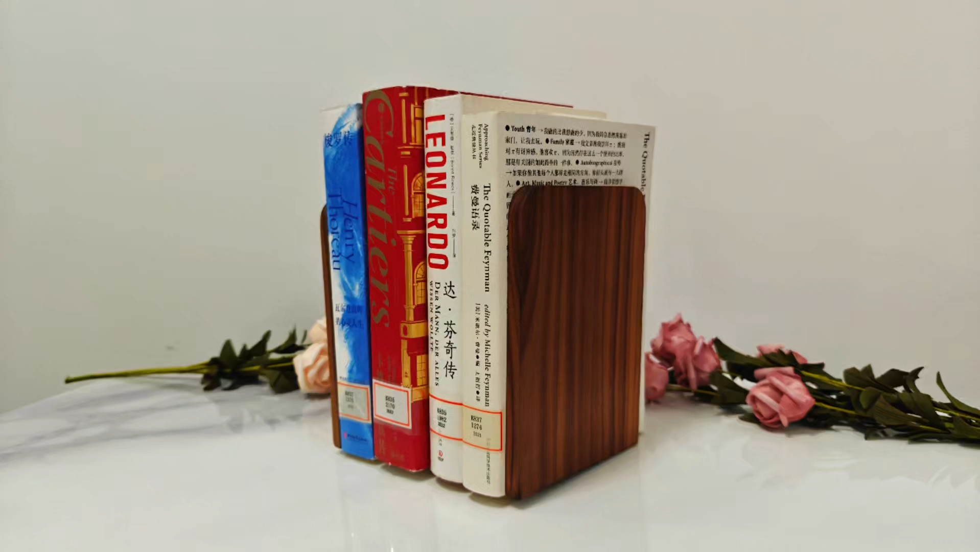 Fermalibri Legno Di Faggio - 2 Pezzi, 17x12x10.5 Cm, Antiscivolo, Per Libri E Riviste - Foto 9