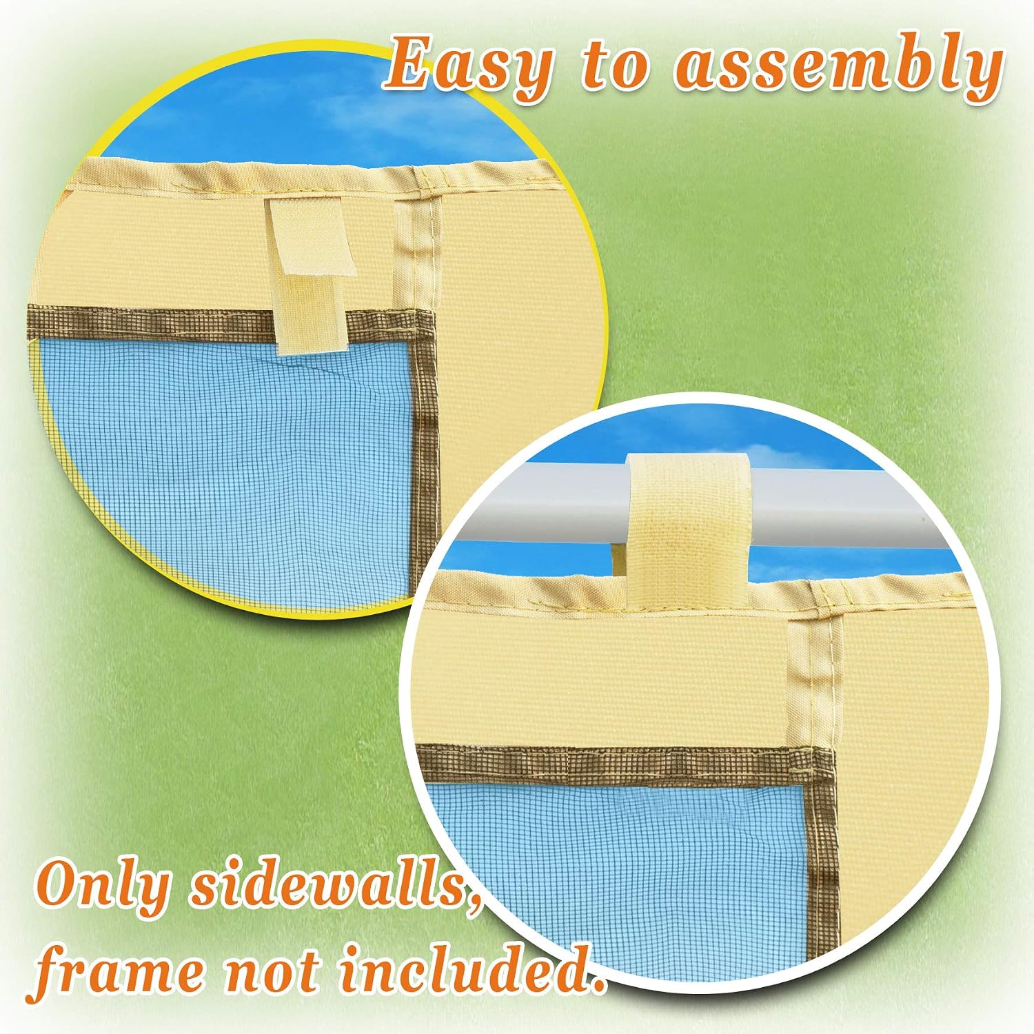 Mesh Canopies Screen Zippered Wall Panels Mesh Wall Sidewalls for Gazebo, Pack of 4 (Walls Only)