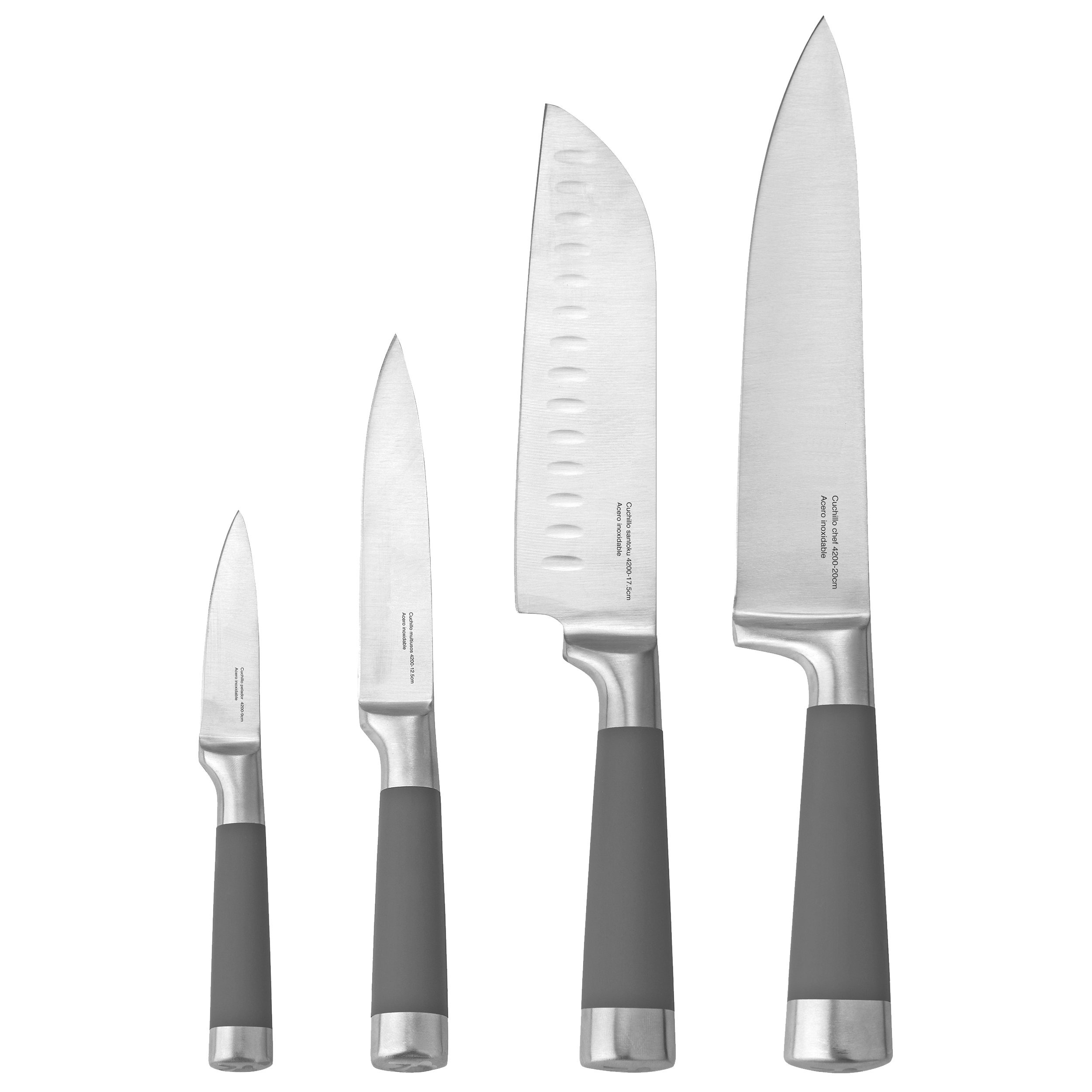 HUIKAILI Set professionale di 5 coltelli in acciaio inossidabile, coltello da chef, lama, 2 Santoku e coltello per scarpe