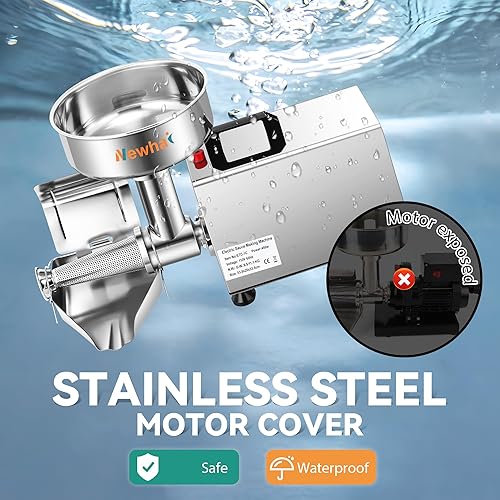 Miniatura 4 de Newhai 450W Electric Tomato Strainer Commercial Tomato Milling Machine Stainless Steel Food Press Sauce Maker Food Squeezer Machine 110volt