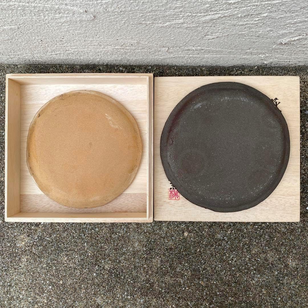 中国 乾隆年製款 哥窯 青花 漢詩鳥草龍氷裂文盤 皿 時代箱付 M R6365