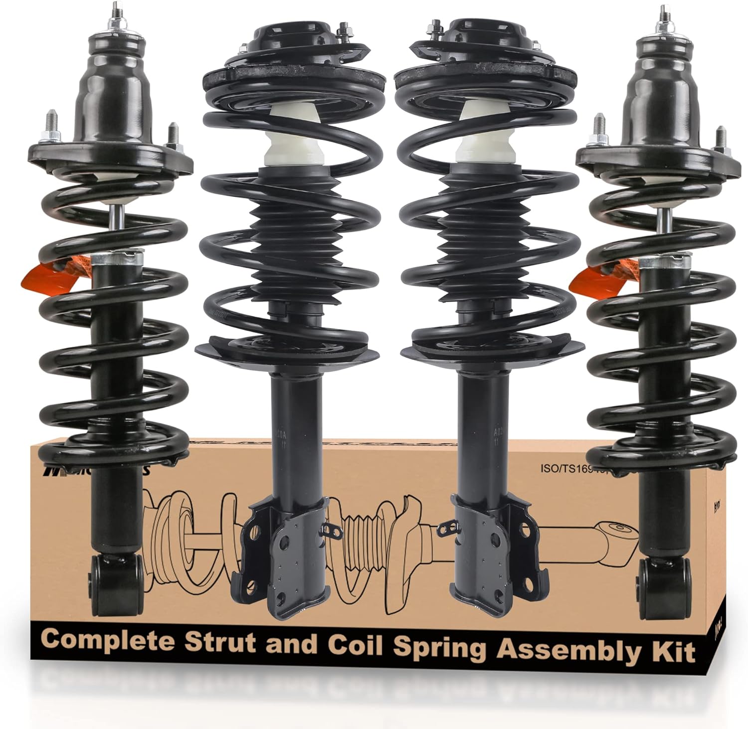 MOSTPLUS 4Pcs Front & Rear Complete Strut Assembly 171380 172144 172143 Compatible with 2002-2006 Honda CR-V LX EX SE 2.4L Coil Spring Shock Absorbers