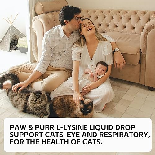 Miniatura 9 de Suplemento de L-lisina para gatos, gotas líquidas de L-lisina para gatitos con vitaminas taurina, apoyo inmunológico, respiratorio felino,