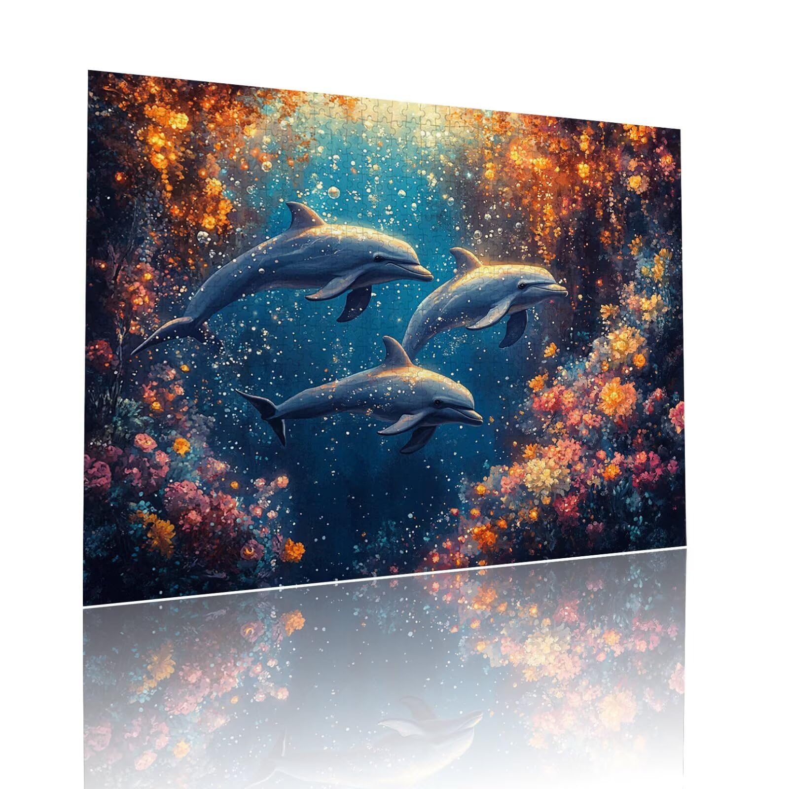 Delphin Puzzle für Erwachsene Kinder Anspruchsvoll 5000 Teile Impossible Klassische Puzzles Schwer Ozean ab 8 9 10 Jahre Mädchen Jungen Jigsaw Kunst Educa,für Dekoration und Geschenke 105x156cm t-183