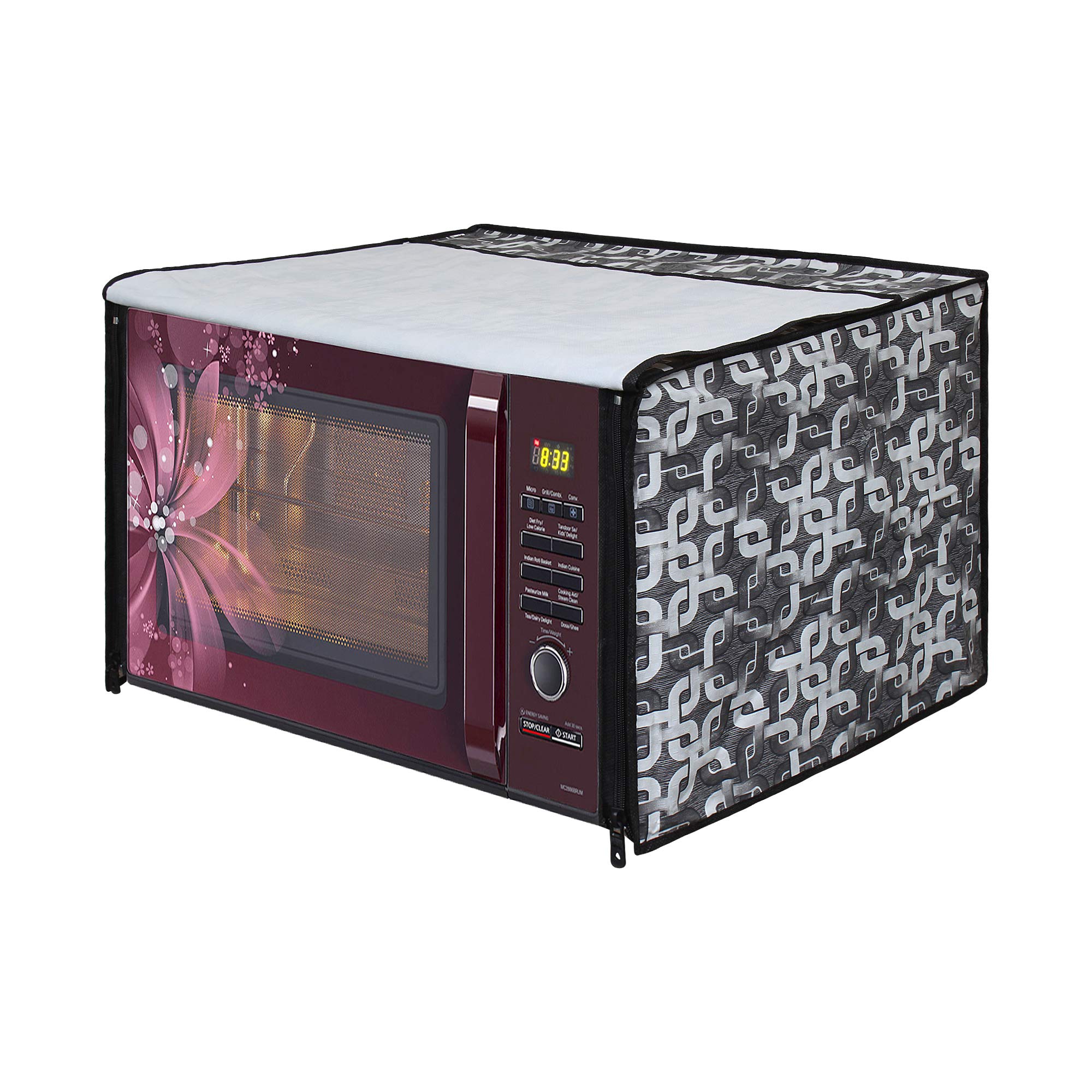 Lithara Beautiful Multi Color Designed Printed Microwave Oven Cover for Whirlpool Magicook 20SW 20 LTR