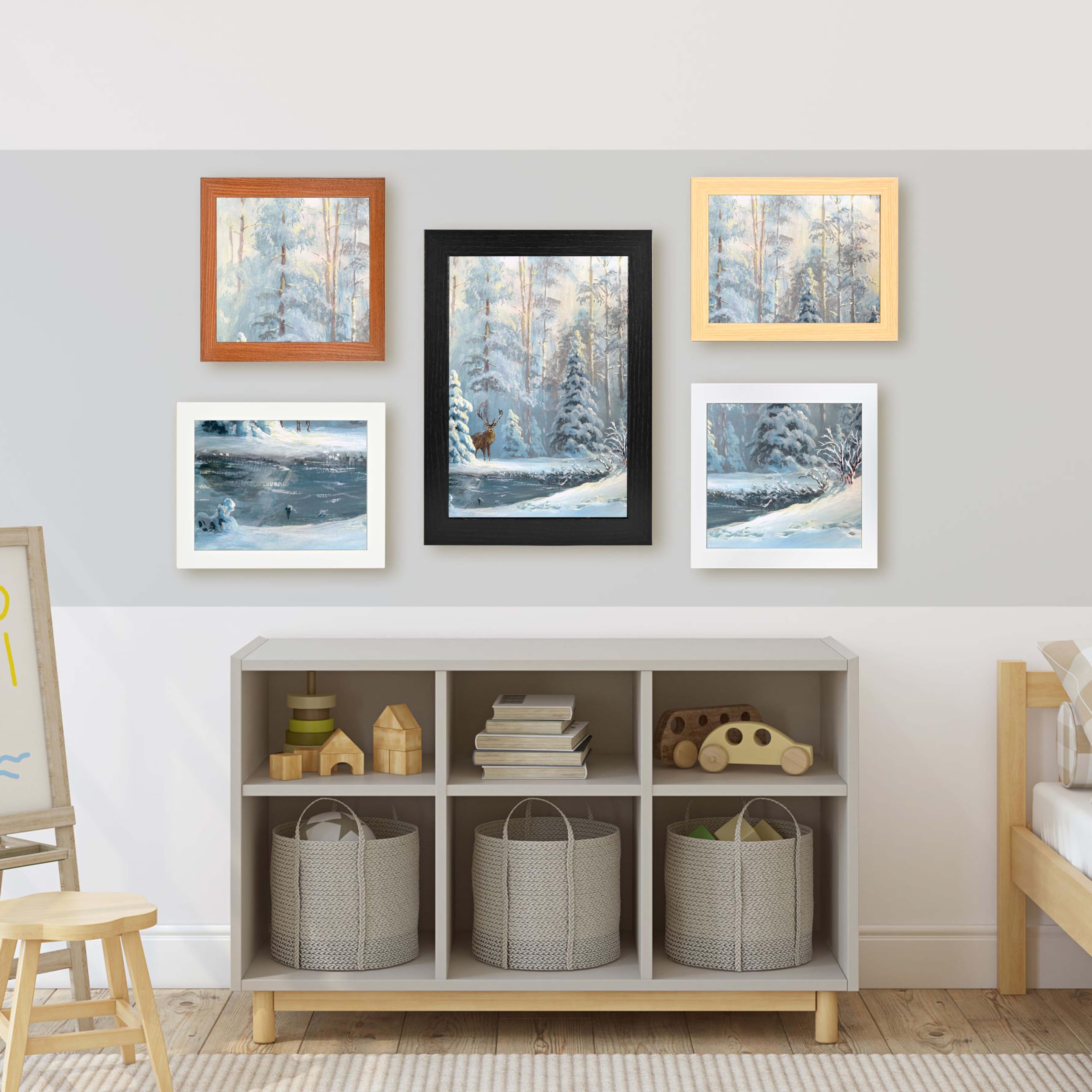 Square size Photo Frames - Picture Frames - Poster Frames With Safe Perspex Front & Wall Hanging Hooks (Silver, 20 x 20 inch (50.8 x 50.8) cm)