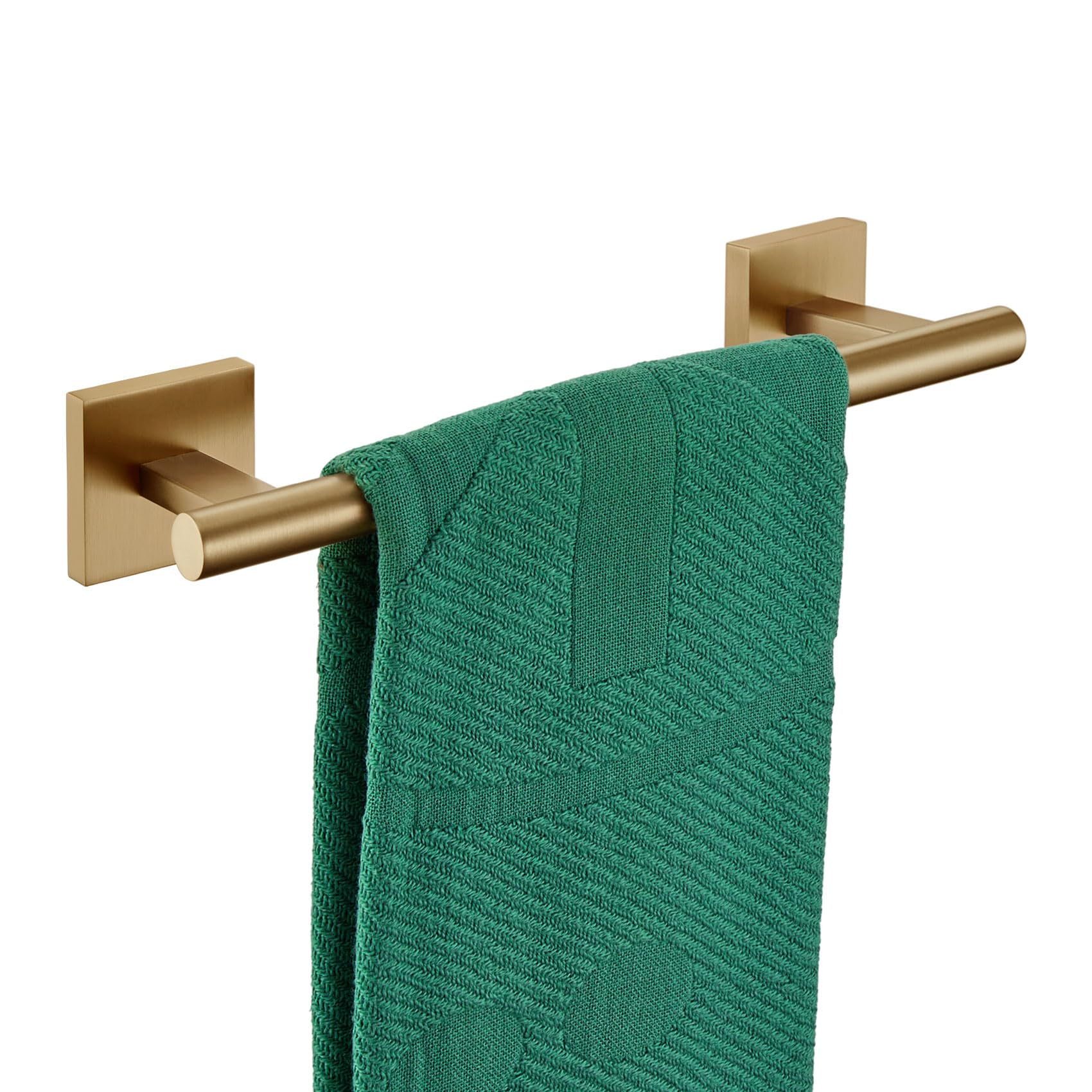 Brushed Gold Towel Rack - Wall Mounted Organizer -14