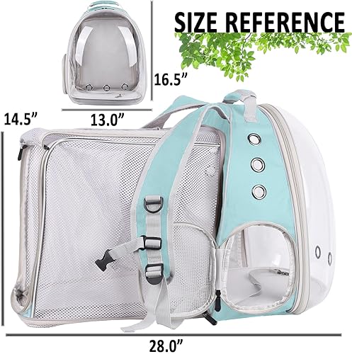 Miniatura 7 de Mochila polarizada doble expandible para gatos, adecuada para mascotas de hasta 20 libras, cápsula espacial expandible delantera y trasera