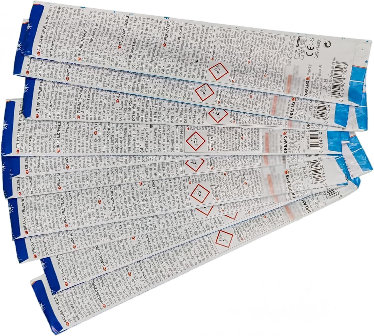 100 Pezzi - SCINTILLE 28cm - FONTANINE fontane per Feste Matrimoni, Compleanno, Capodanno Natale, Party di Ogni Genere - Bastoncino Stelle filanti Ideali Come Decoro addobbo Feste Esterne K1 / Cat.1