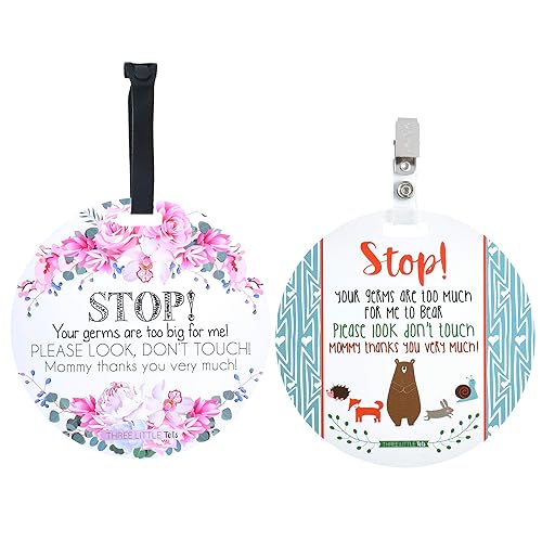 Vista 44 de Paquete de dos asientos de automóvil y cochecito de bebé sin tocar (Three Little Tots) sin tocar - Señal de seguridad para bebé sin tocar