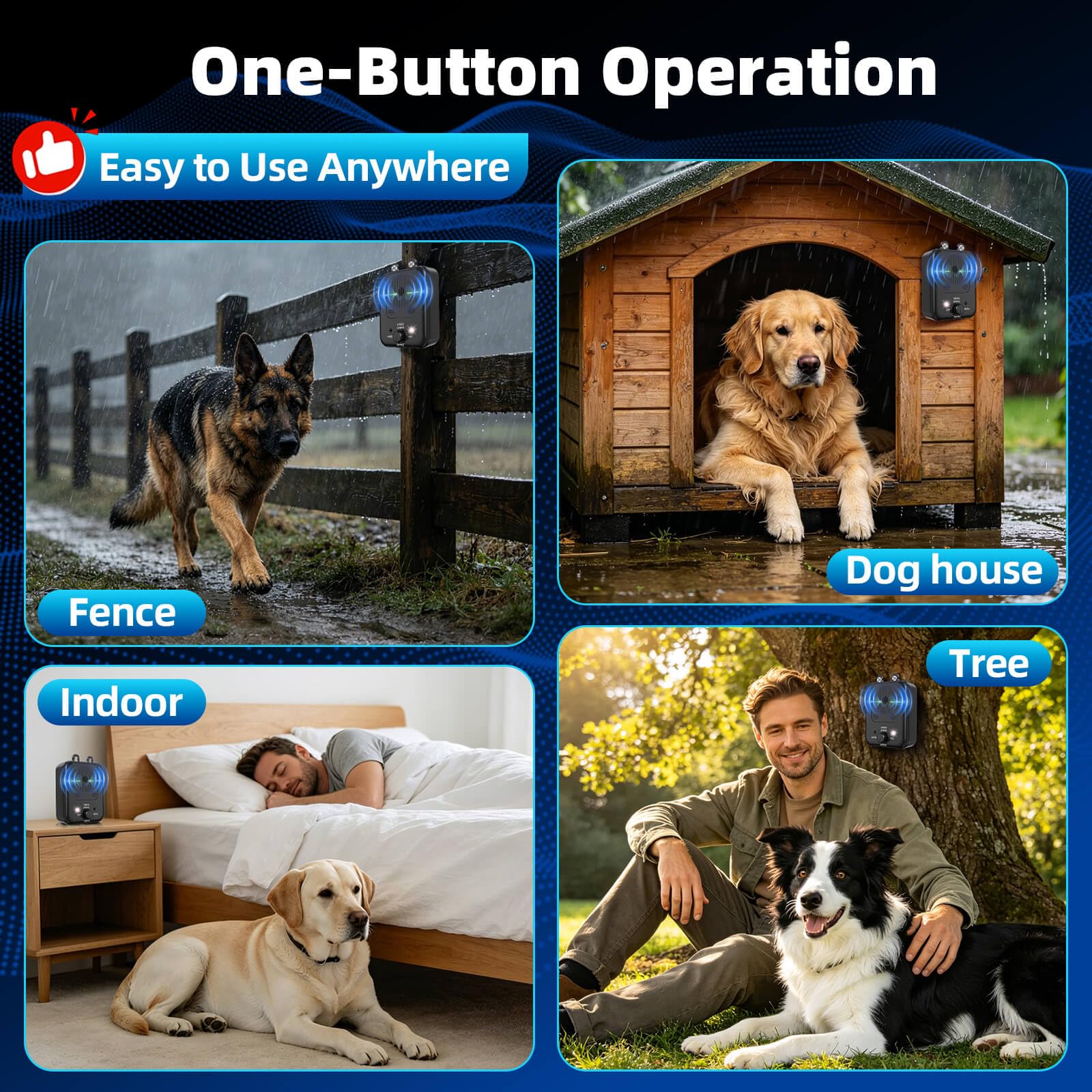 Anti-Bell-Gerät, Wiederaufladbare Hunde-Bell-Kontrollgeräte Sonic Bell-Abschreckungsgeräte Ultraschall-Anti-Bell-Gerät für Hunde mit 3 Modi, Hundebellen Schalldämpfer Indoor Outdoor