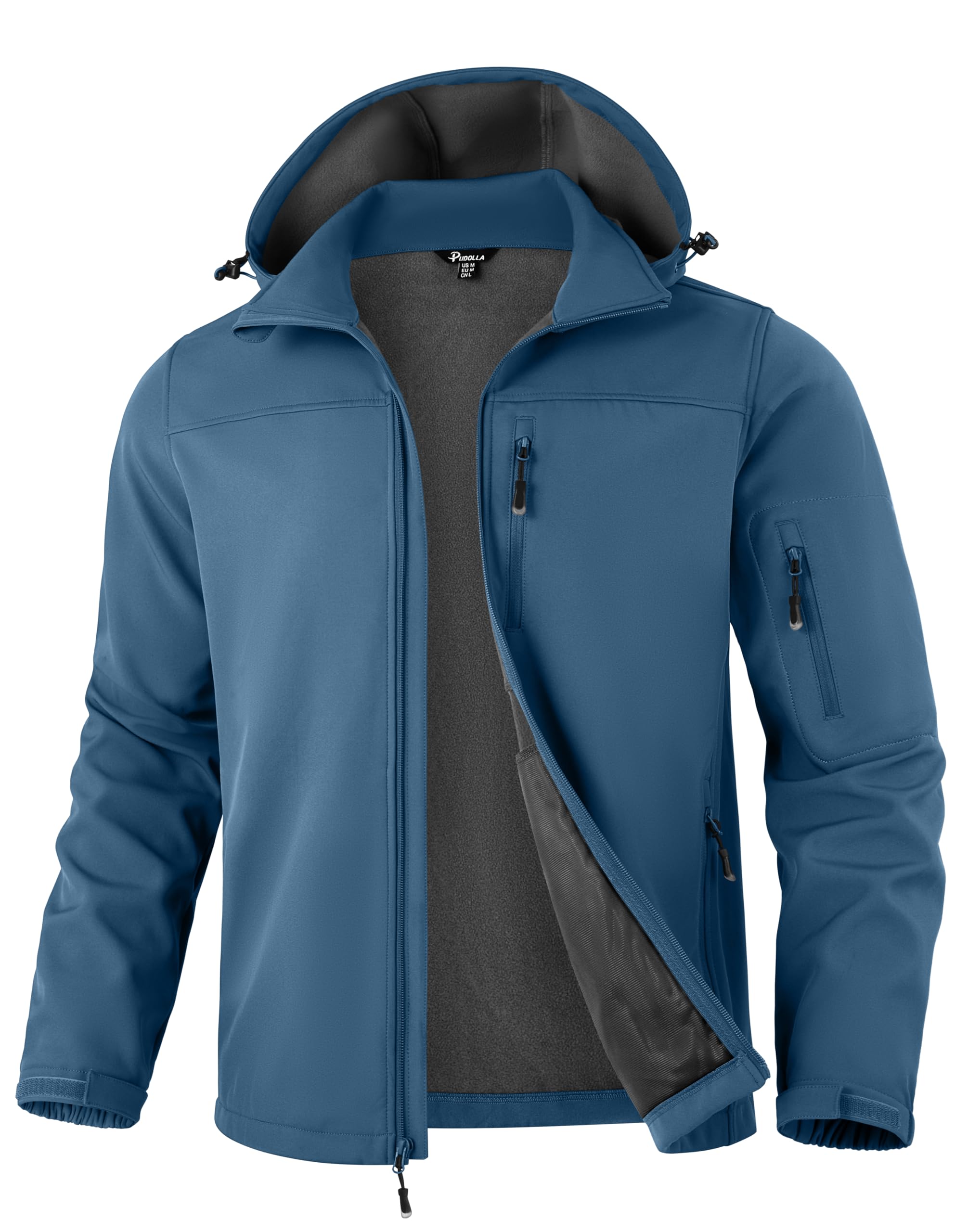Men's Softshell Jacket Fleece Lined Water Resistant Hooded Winter Coats for Men Outdoor Work Hiking with Pockets