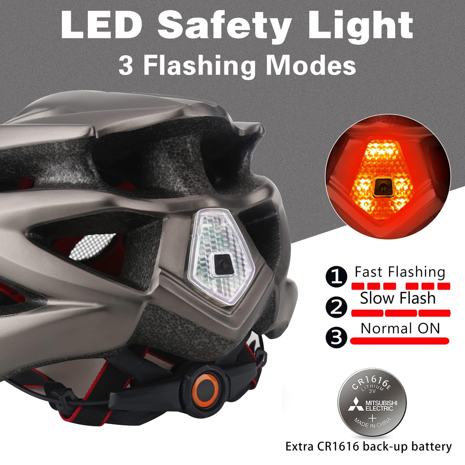 Shinmax Casque Velo Homme Femme Avec LED Et Visière Amovible – CE, Ajustable, Léger