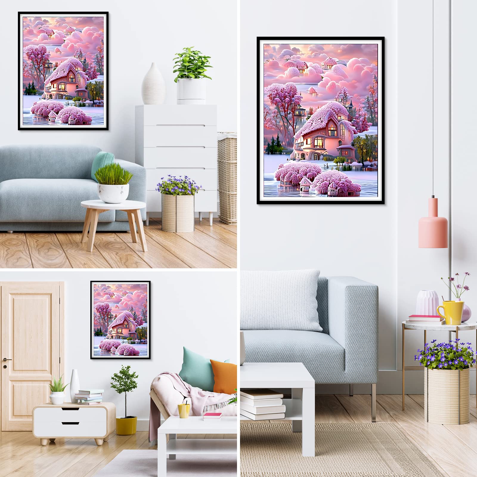 Diamond Painting Disney Enfant 5D Diamond Painting Kit, Coucher De Soleil Mer Paysage Diy Diamond Painting Strass Cristal Pour Kit Broderie Diamant 5d