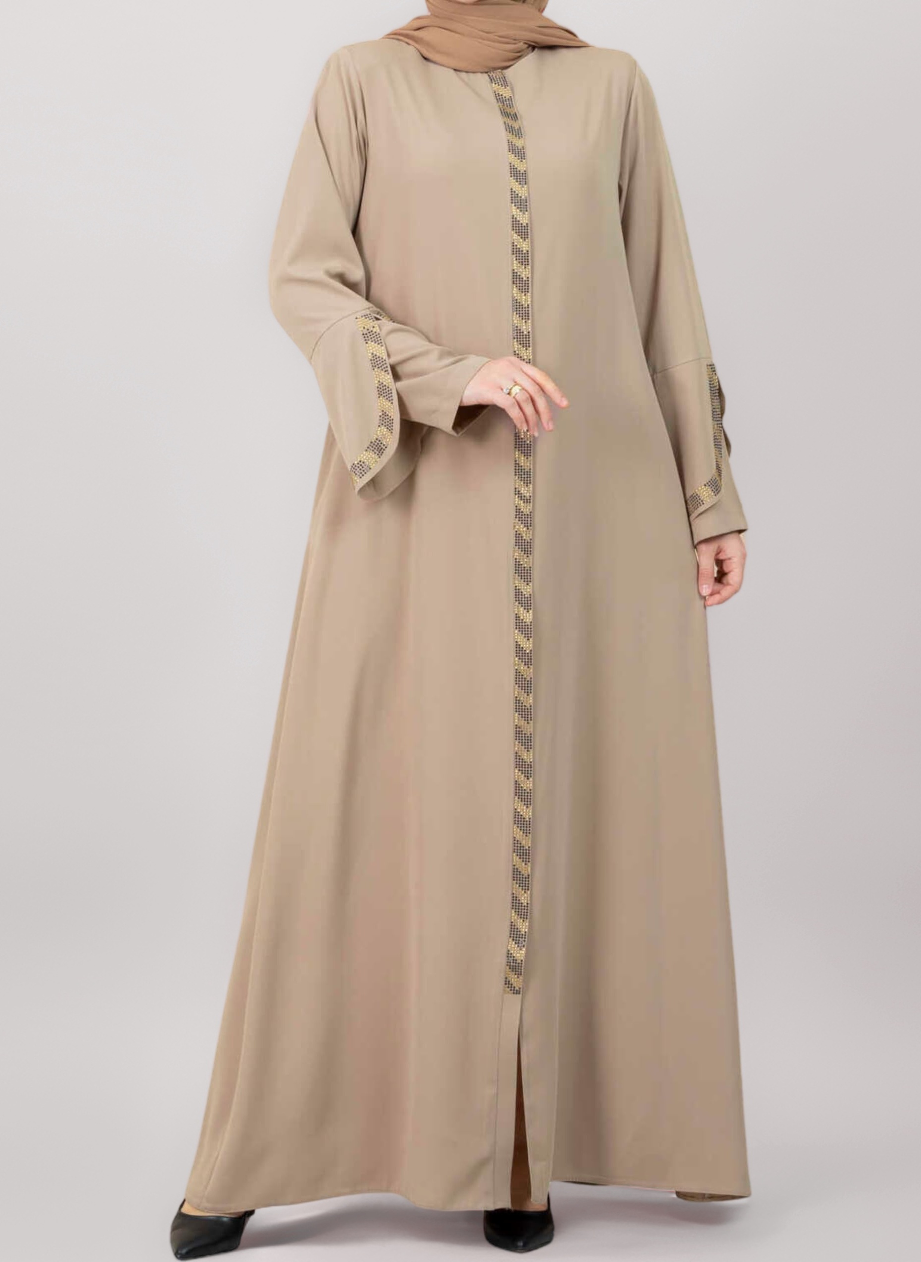 istanbul styles Women's Abaya Long Sleeve Open Quarry Floor Length Zipper Floor Length Turkish Islamic Fashion