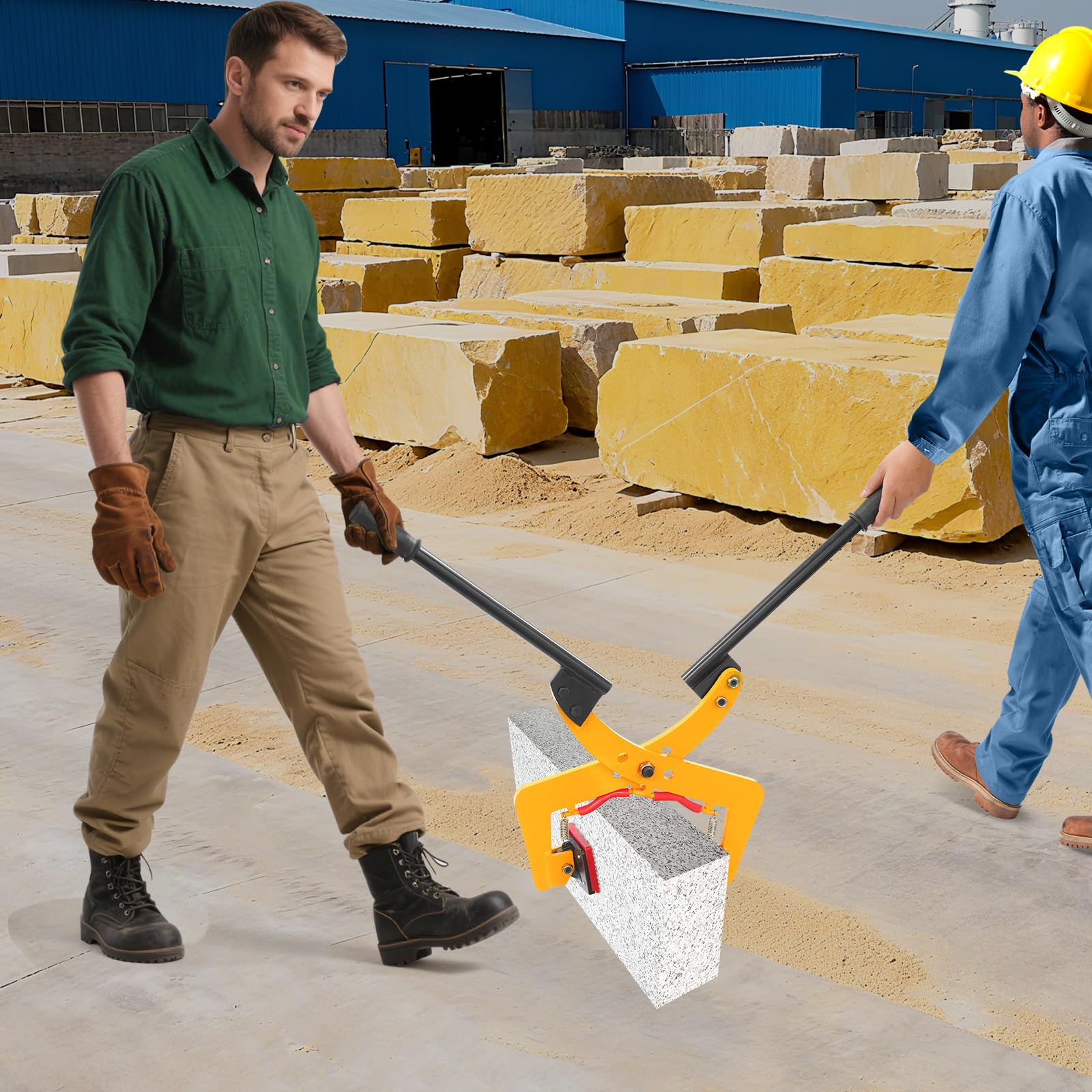 Supporto per mattoni da 280 kg, pinza da 8 – 30 cm, in gomma regolabile, morsetto per pietra in acciaio al manganese (280 kg-gancio/maniglia per il trasporto (6 – 8 – 10 pollici)