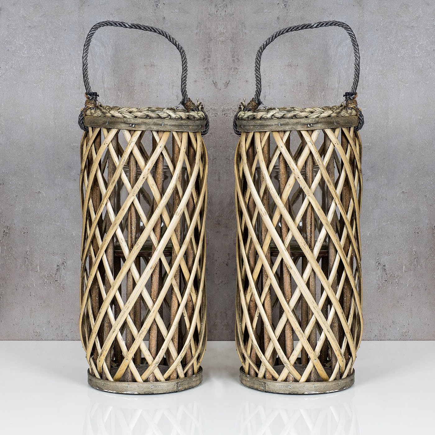 Kit Lanterne Decorative In Metallo Con Portacandela Decorato Interno Oro H 69 Cm Nero 87233684