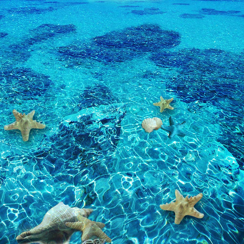 Photo plancher papier peint 3D stéréo scintillant eau de mer
