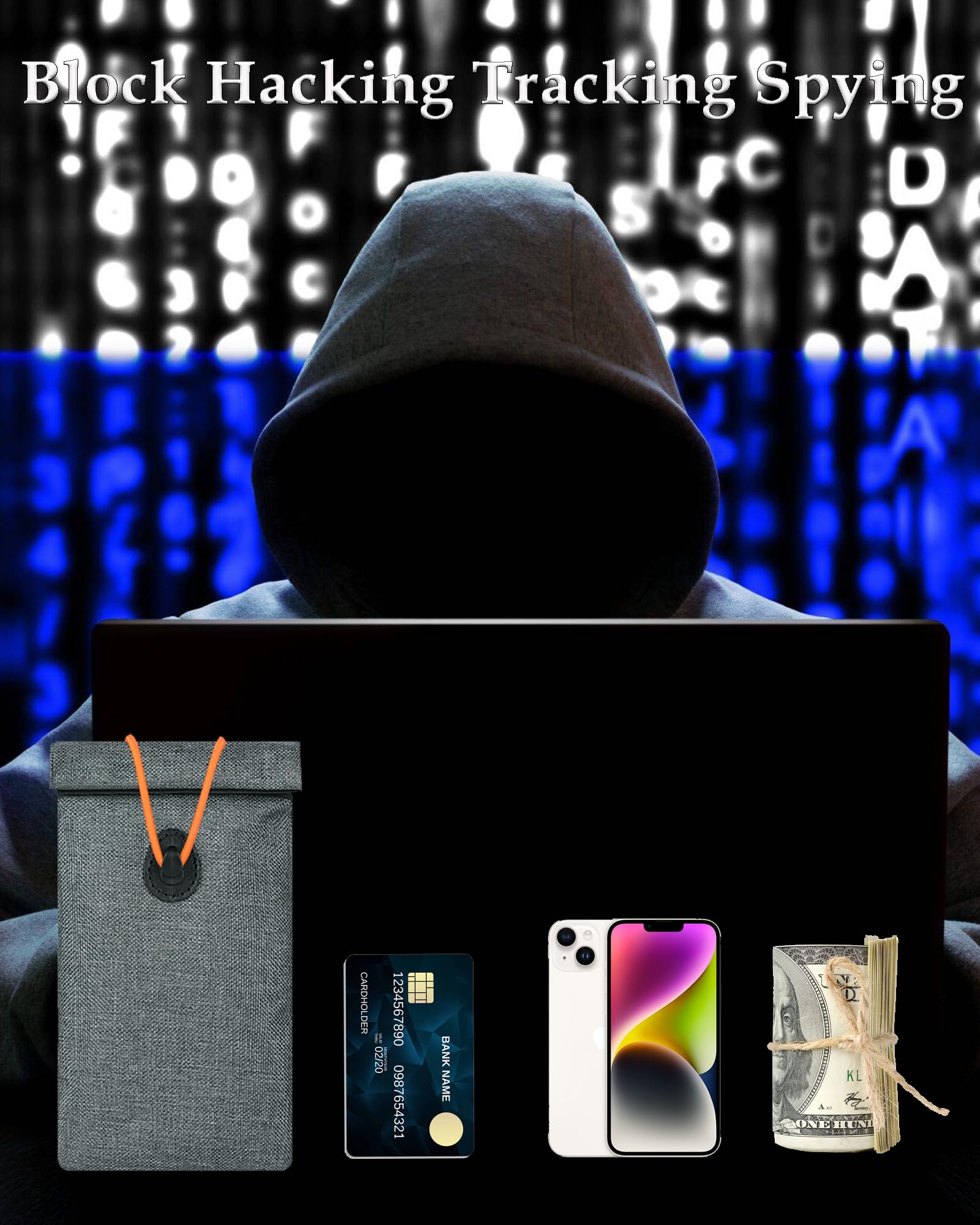 GEEDUD Faraday Pouch for Car Keys and Smartphone, Key Signal Blocking Bag, Anti Theft Car Protection, Cell Phone WiFi/GSM/LTE/NFC/RFID/Keyless Entry Fob Signal Blocking Bag (Grey)