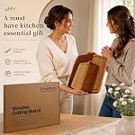 Acacia Wood Cutting Board Set of 2 (16x12, 10x8) Wooden Cutting Boards for Kitchen Non Toxic Dishwasher Safe Non Slip, Extra Large Cutting Board for Meat, Charcuterie, Chopping
