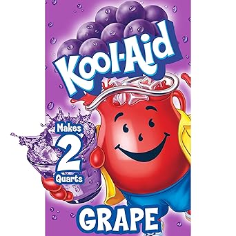 Kool-Aid Unsweetened Drink Mix, 1 Packet, for Flavorful Hydration and Shareable Refreshment, Grape Artificially Flavored, Good Source of Vitamin C, Caffeine Free, 0.14 oz