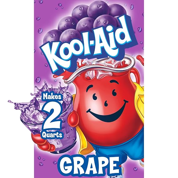 Kool-Aid Unsweetened Drink Mix, 1 Packet, for Flavorful Hydration and Shareable Refreshment, Grape Artificially Flavored, Good Source of Vitamin C, Caffeine Free, 0.14 oz
