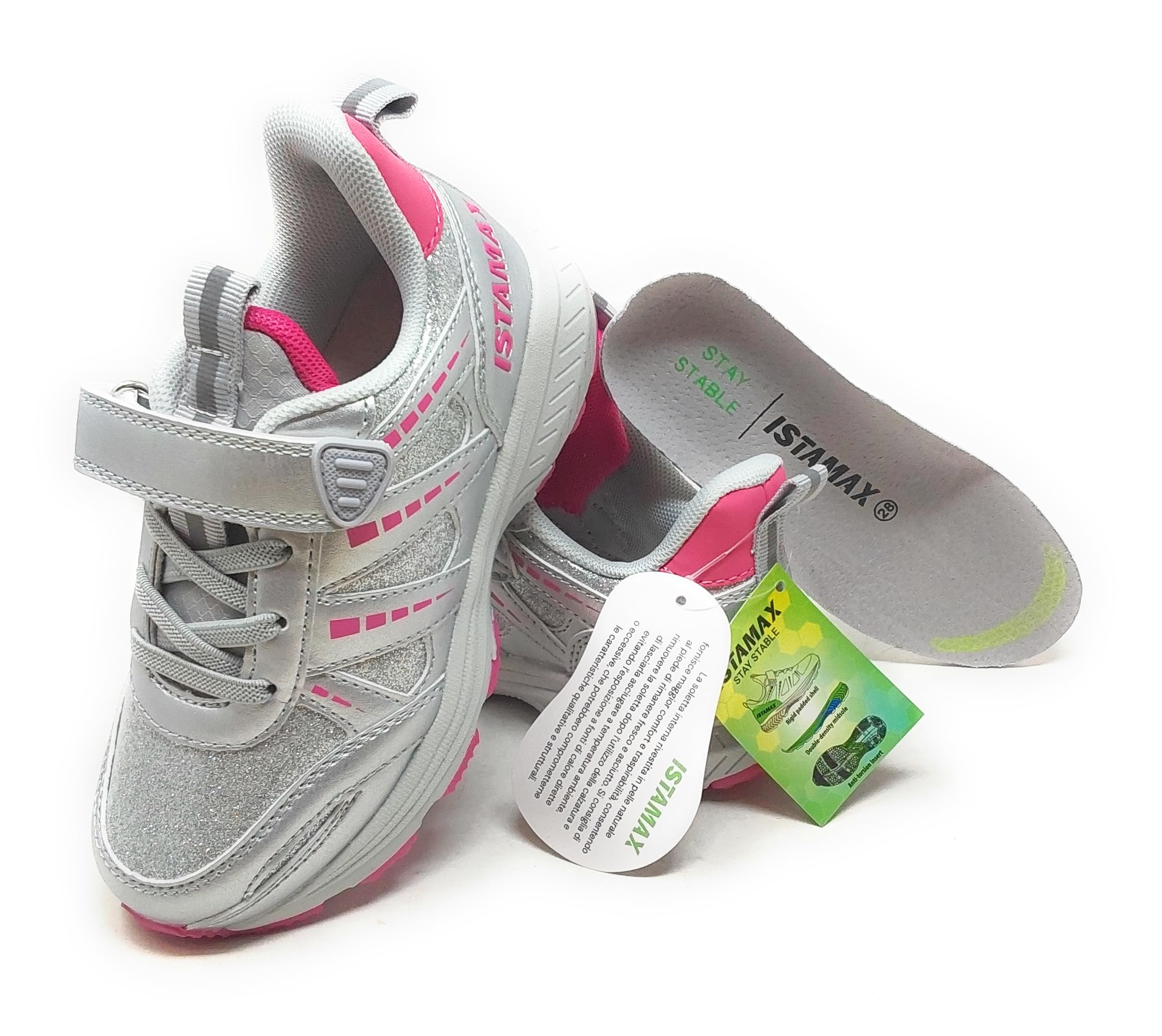 Scarpe Bambino IMAA3819 Argento Glitterato a Strappo antipronazione e antitorsione Soletta Estraibile