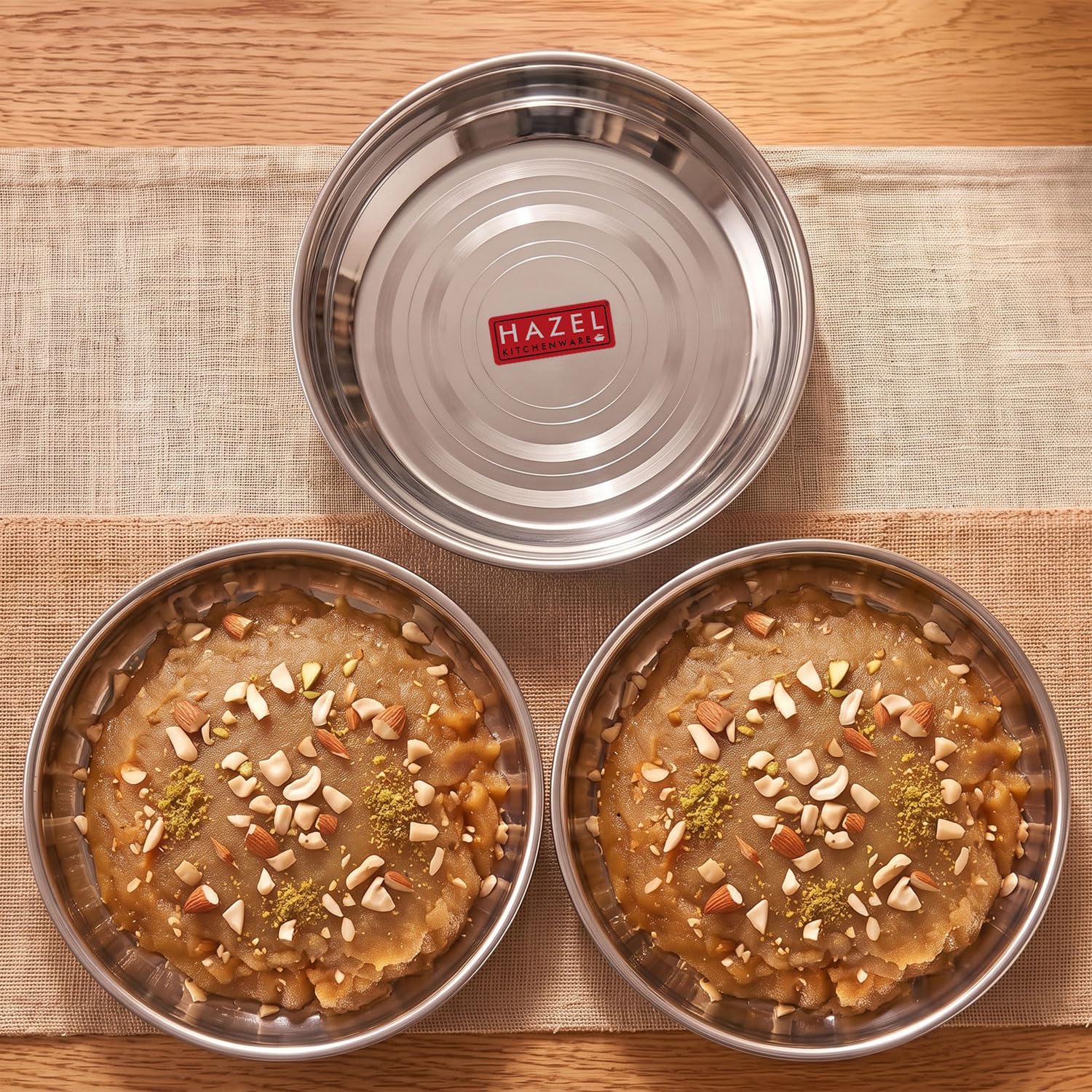 HAZEL Stainless Steel Snack Plate - Hammered Design -13