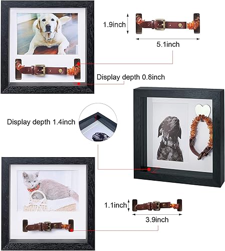 Vista 2 de KCRasan Marco de Fotos Conmemorativo para Mascotas - Marco Conmemorativo de Sentimiento para Perros por Pérdida de Perro Regalos - Marco de Collar