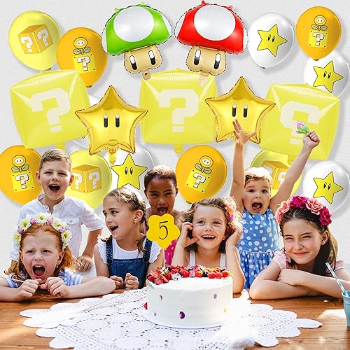 Miniatura 6 de Game Balloons Birthday Party Decorations - Cartoon Birthday Party Supplies Set, Birthday Party Favor Decor FoilLatex Balloons Set Photo Background