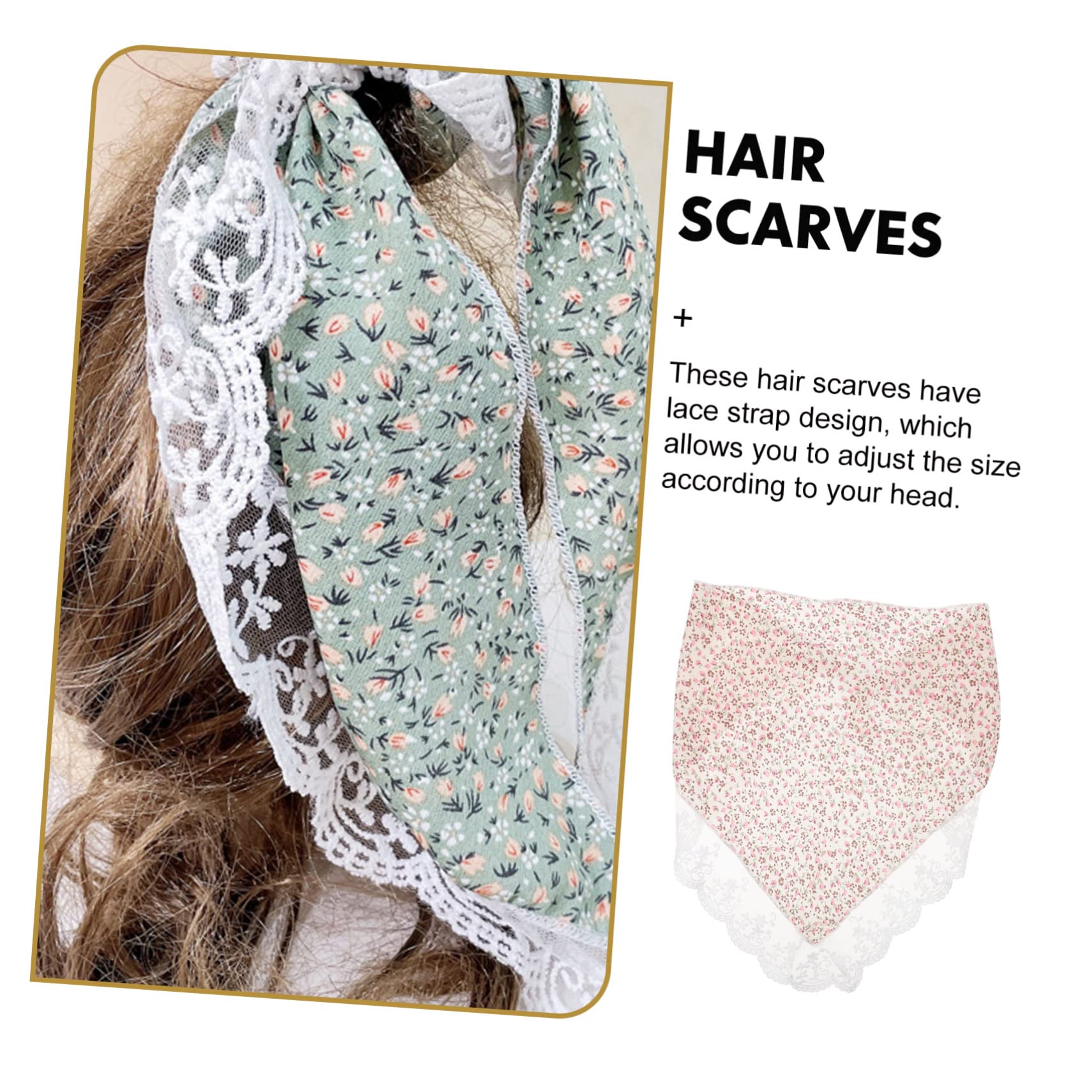 Healeved 10piezas Floral Lace Hair Scarves Triangle Headband Bandanas Estampado Floral Accesorios Para Mujeres Aleatorios Para Fiestas y Uso Diario