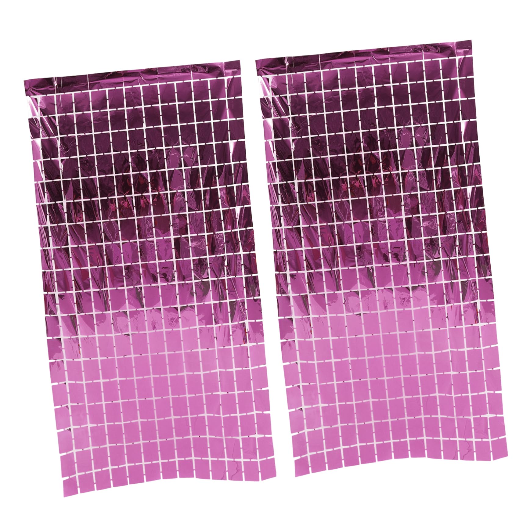 OSOLADY 2pcs Foil Fringe Curtains Sparkling Tinsel Backdrop for Weddings Birthdays and Parties Lightweight Hanging Decorations for Doorways and Walls Cube Pattern Design