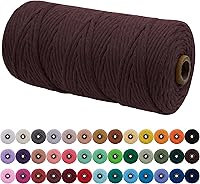 Vista 130 de JeogYong Cordón de macramé de un solo hilo 1mm x 426 yardas (1279 pies) Cuerda de algodón suave Hilo de macramé de 1 mm, suministros de macramé