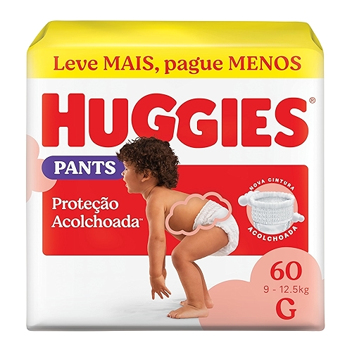 Fralda Pants Huggies Supreme Care, Tamanho G, 9-12,5 kg, 60 Unidades, Estilo Roupinha com ...