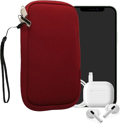 Miniatura 106 de kwmobile Bolsa de neopreno para teléfono tamaño XL - 6.7/6.8 pulgadas - Funda universal para celular con cremallera, correa para la muñeca, amarillo