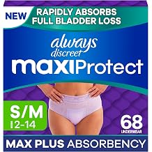 Reimagined Adult Diapers for Women, Maximum Plus Absorbency Incontinence and Postpartum Underwear Size S/M, Rapidly Absorbs Full Bladder Loss, 68 Count