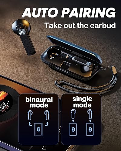 Miniatura 3 de Auriculares inalámbricos verdes con Bluetooth 5.3, graves profundos en la oreja, TWS, auriculares inalámbricos para deportes, entrenamiento, correr,