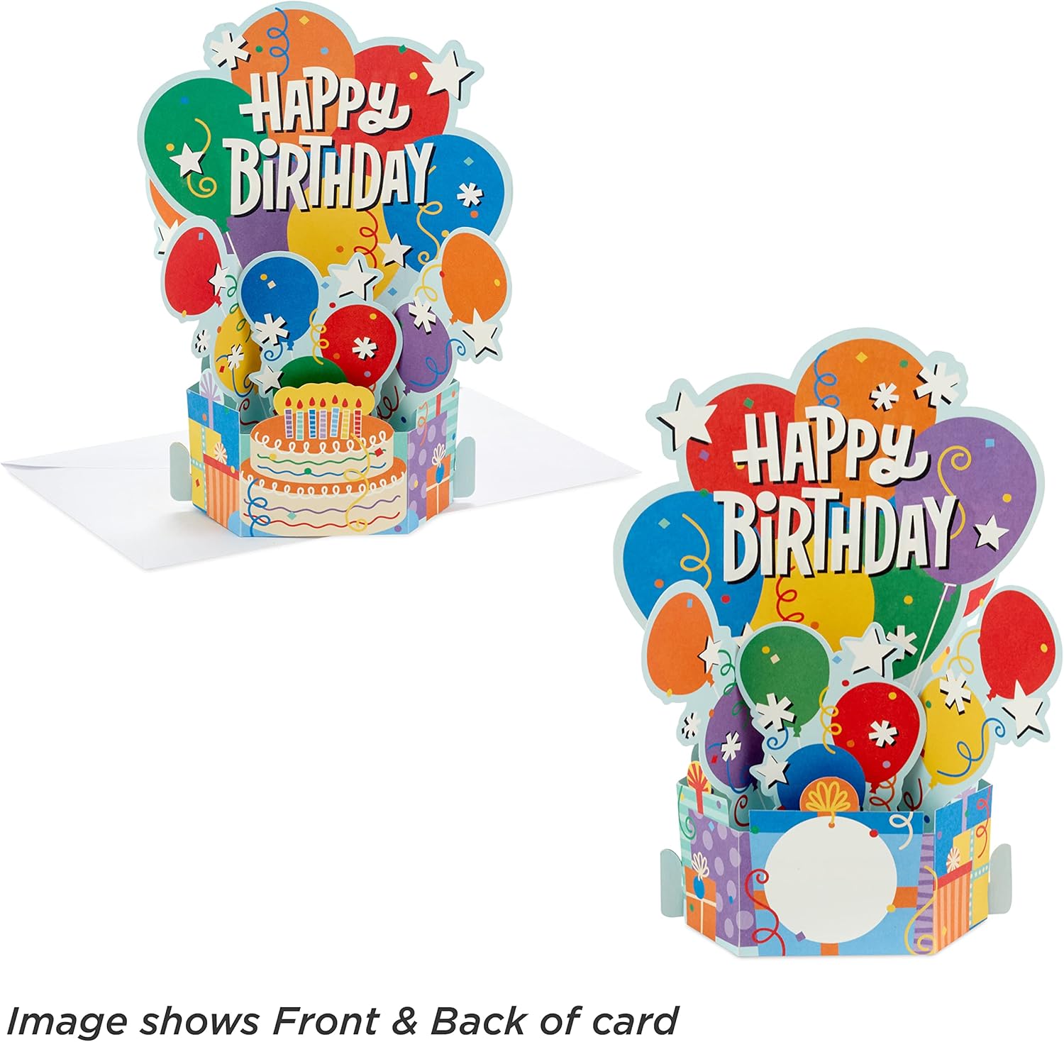 Hallmark Paper Wonder Pack of Pop Up Birthday Cards, Balloons and Cake (8 3D Cards and Envelopes)