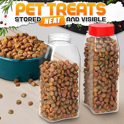 Miniatura 9 de Reluen Juego de 2 tarros de especias  32 onzas de plástico para uso general  con tapa roja doble para batir