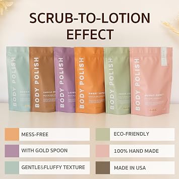 Bonblissity Body Polish, 8oz. - Lavender Luxury Scented Body Scrub