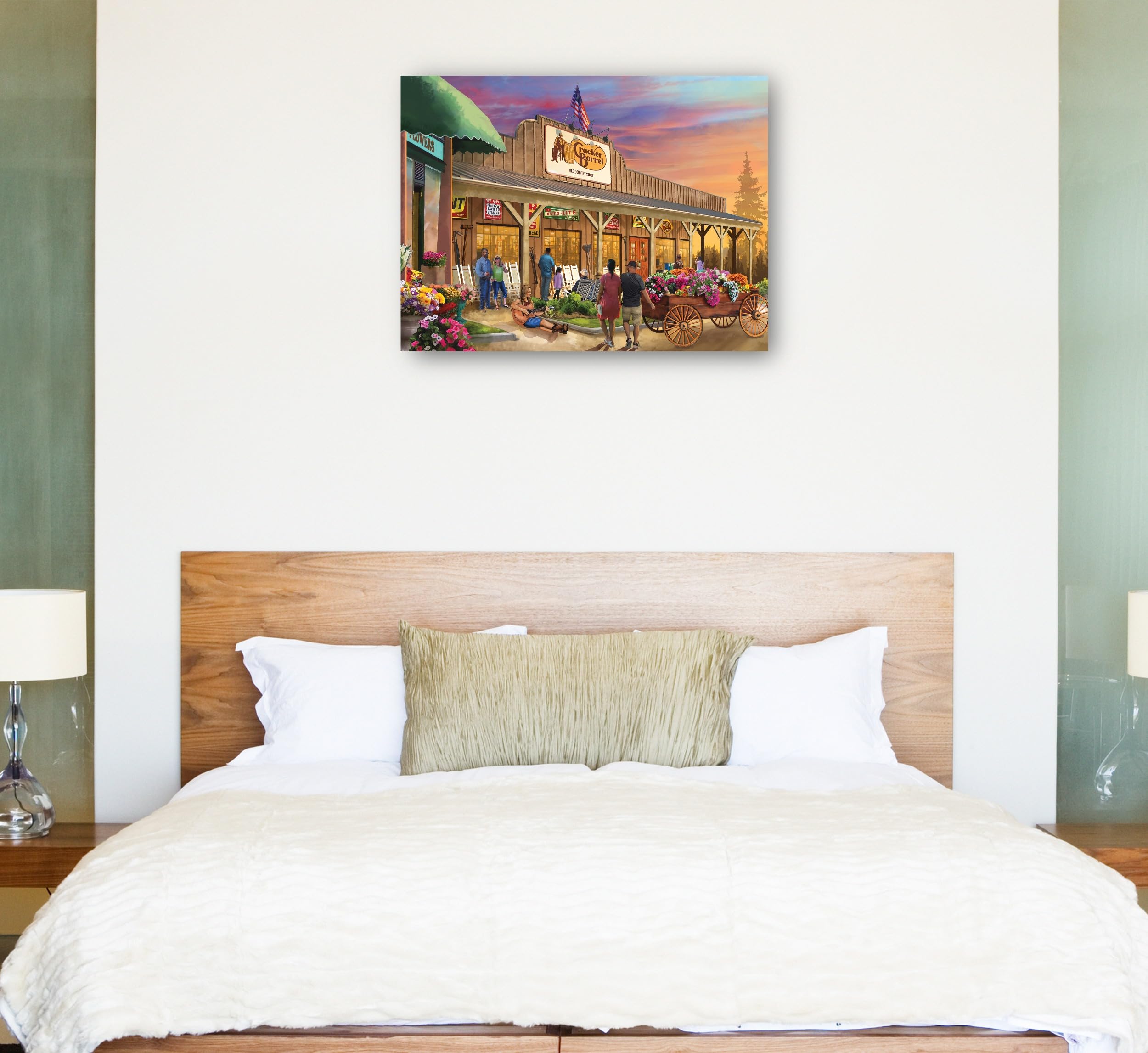 Amazon.com: Fine Art Canvas Cracker Barrel Canvas Wall Decor by