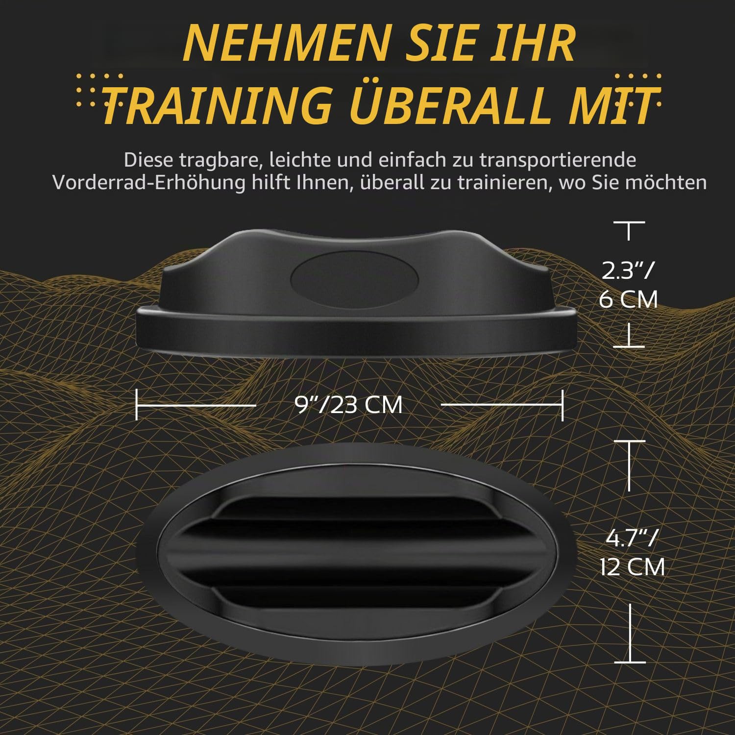 Flexzion Vorderradstütze für Fahrrad Rollentrainer, Zubehör für Indoor Fahrradtrainer Ständer, Stabiler, geformter Kunststoff-Vorderrad Unterstützung, Vorderrad-Riser-Block, schwarz