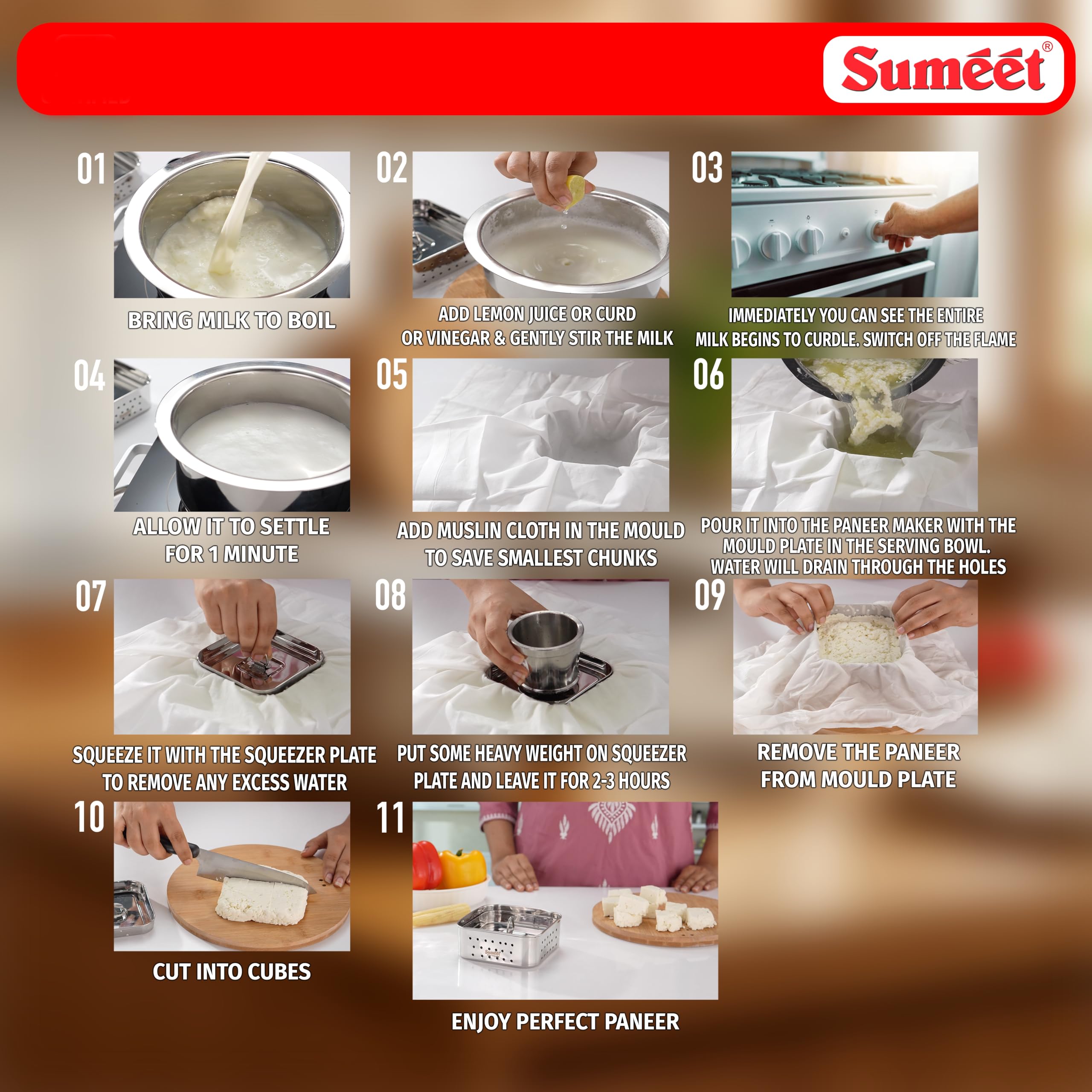 Make Paneer at Home - Stainless Steel Maker -3