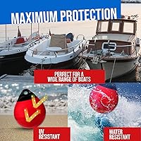 Vista 9 de Juego de 2 defensas inflables redondas de vinilo para barcos, boyas de amarre para acoplamiento/pesca/cangrejo/etc (rojo y negro)