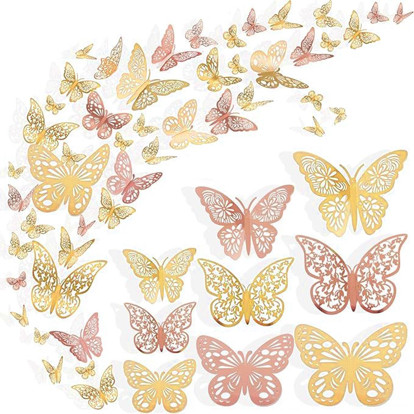 72 Pezzi Adesivi Murali a Forma di Farfalla, Decorazione da Parete a Farfalla, Decorazioni da Parete Creative, Adesivo Muro Decorativo, per Della Stanza, Matrimoni, Casa, Feste di Compleanno