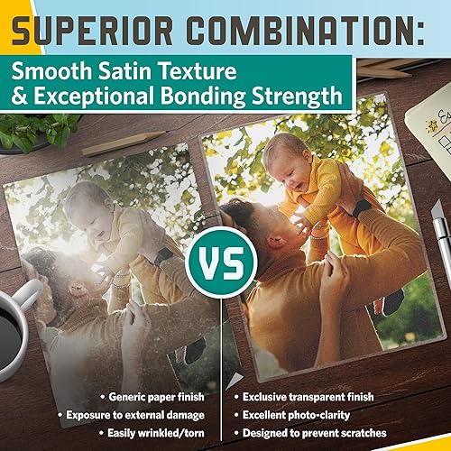 Vista 18 de Hojas de laminación autoadhesivas, 9 x 12 pulgadas, 4 mil de grosor, adecuadas para hojas de laminación autosellantes de tamaño carta, 8.5 x 11