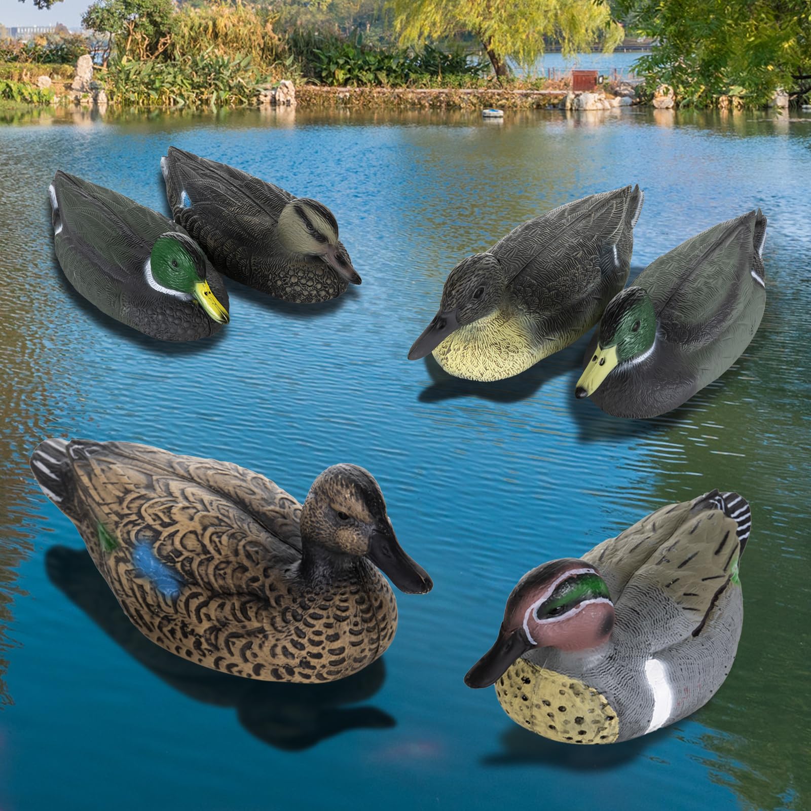 Señuelos de pato, señuelo de caza de patos, decoración de jardín, señuelo de pato flotante para piscina, estanque y lago, un hombre, una mujer.