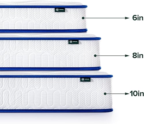 Miniatura 54 de ZINUS Colchón esencial de resortes interiores de 8 pulgadas, colchón para niños, sensación de firmeza media, espumas certificadas CertiPUR-US,